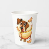 Gobelets En Papier Chien chaud Dachshund (Verso)