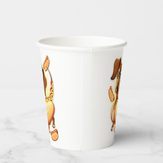 Gobelets En Papier Chien chaud Dachshund (Droite)