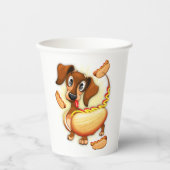 Gobelets En Papier Chien chaud Dachshund (Recto)