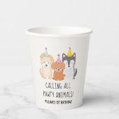 Gobelets En Papier Chien Chien Chien Chien Pawty Animaux Anniversaire (Recto)