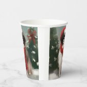 Gobelets En Papier Chien chinois japonais à Noël de neige (Droite)