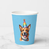 Gobelets En Papier Chien chiot Anniversaire Paw-ty (Verso)