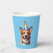 Gobelets En Papier Chien chiot Anniversaire Paw-ty (Recto)