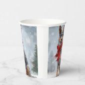 Gobelets En Papier Chien de bétail australien à Noël de neige (Droite)