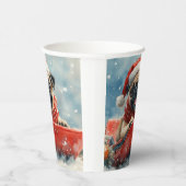 Gobelets En Papier Chien de carlin dans la boue Laisser il neige Noël (Droite)