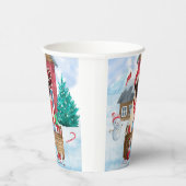 Gobelets En Papier Chien de carlin dans la neige Maison de Chien de N (Droite)