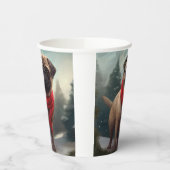 Gobelets En Papier Chien de carlin en Noël de neige (Gauche)