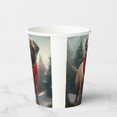 Gobelets En Papier Chien de carlin en Noël de neige (Droite)