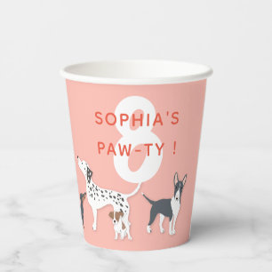 Gobelets En Papier Chien de fête d'anniversaire des enfants de mignon