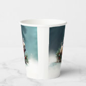 Gobelets En Papier Chien de Noël neige hiver (Droite)