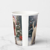 Gobelets En Papier Chien de Terrier rouillé en Noël de neige (Droite)