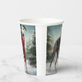 Gobelets En Papier Chien gris à Noël de neige (Droite)