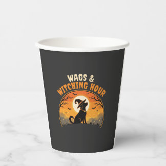 Gobelets En Papier Chien Halloween Clair de lune