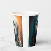 Gobelets En Papier Chien Havanais en vélo peinture numérique (Droite)