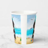 Gobelets En Papier Chien Havanais sur la plage (Gauche)