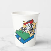 Gobelets En Papier Chien Malade Dans Le Lit (Recto)