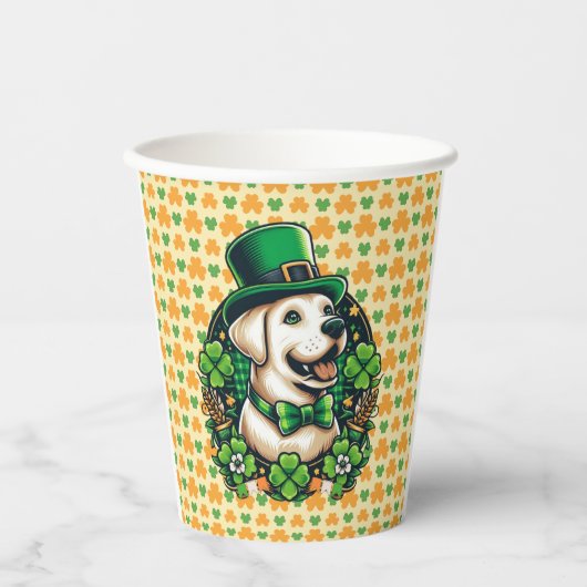 Gobelets En Papier Chien mignon de la Saint Patrick (Recto)