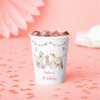 Chien rose rose or Paw-ty fille Anniversaire