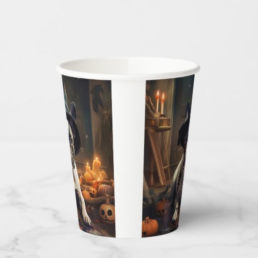 Gobelets En Papier Chien-taureau Citrouille Halloween effrayant (Gauche)