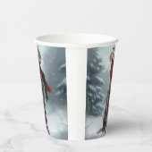 Gobelets En Papier Chien Weimaraner à Noël de neige (Droite)