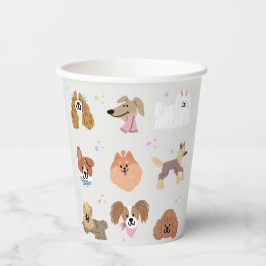 Gobelets En Papier Chiens Animaux (Recto)