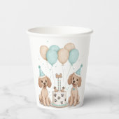 Gobelets En Papier Chiens de caniche normaux d'anniversaire (Verso)