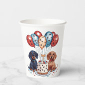 Gobelets En Papier Chiens de Dachshund (Verso)