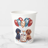 Gobelets En Papier Chiens de Dachshund (Recto)