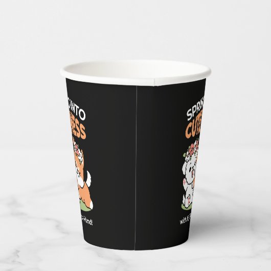 Gobelets En Papier Chiens de jeu avec Flower Crowns - Fun Spring Them (Droite)