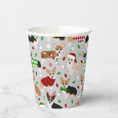 Gobelets En Papier Chiens de Noël Coupes en papier (Gauche)