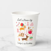 Gobelets En Papier Chiens prêts à la fête de la petite fille pour Noë (Recto)