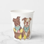 Gobelets En Papier Chiens taureaux de Pâques (Verso)