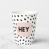 Gobelets En Papier Chiffres noirs modernes et Conversation de bulles  (Recto)