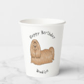 Gobelets En Papier Chih tzu long cheveux dessin de chien (Verso)