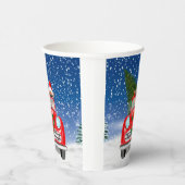 Gobelets En Papier Chihuahua Chien Conduite Voiture En Noël De Neige (Droite)