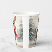 Gobelets En Papier Chihuahua Chien dans Noël de neige (Gauche)