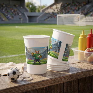 Gobelets En Papier Chihuahua drôle gardien de but de football
