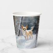 Gobelets En Papier Chihuahua Laisser neiger Noël (Verso)