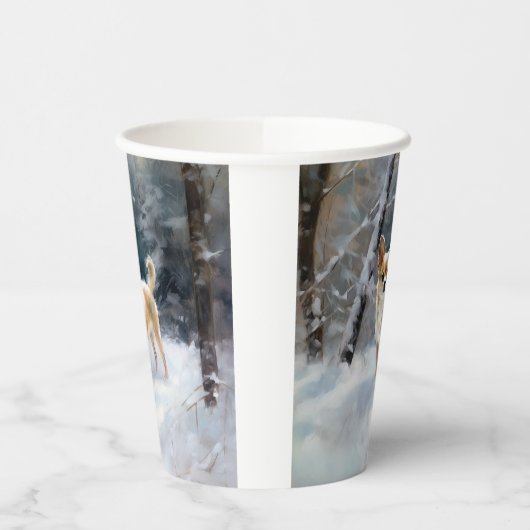 Gobelets En Papier Chihuahua Laisser neiger Noël (Gauche)