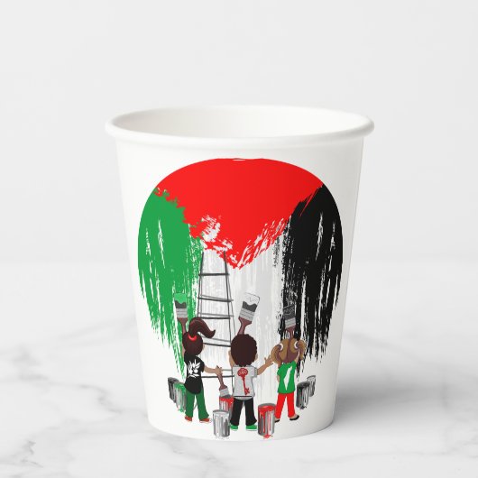 Gobelets En Papier Children of Gaza Painting Palestine Flag (Verso)