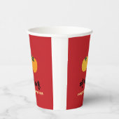 Gobelets En Papier Chinois Bonne chance J'Aimerais Parti Rouge (Droite)