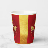 Gobelets En Papier Chinois FU Luck lantern Cheval Année saluant PC02 (Gauche)