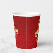 Gobelets En Papier Chinois New Year Gold Dragon Red Foil (Droite)