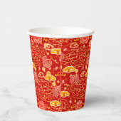 Gobelets En Papier Chinois Nouvel An Or Rouge auspicious Cloud Floral (Droite)