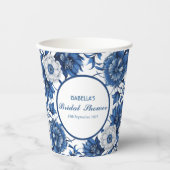 Gobelets En Papier Chinoiserie blanche et bleue antique Motif nuptial (Recto)