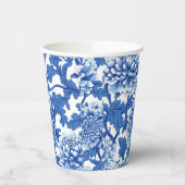 Gobelets En Papier Chinoiserie Florale Peony bleu et blanc (Gauche)