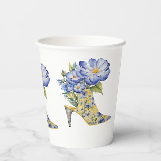 Gobelets En Papier Chinoiserie moderne élégant Floral High Heel (Verso)