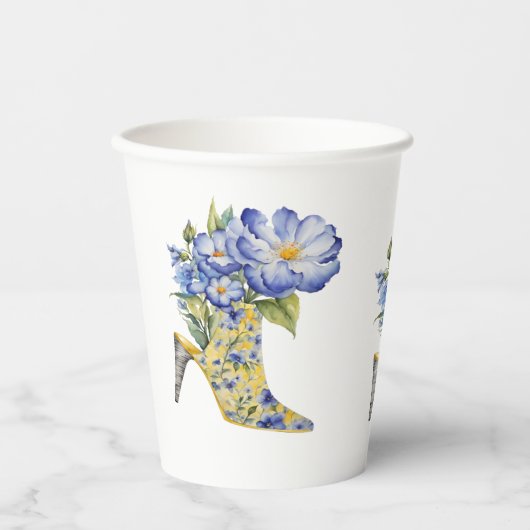 Gobelets En Papier Chinoiserie moderne élégant Floral High Heel (Recto)