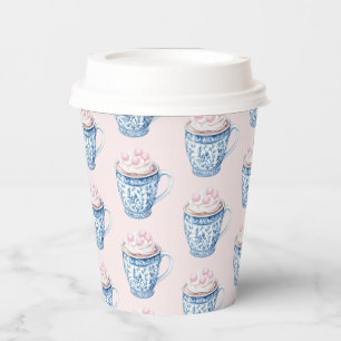 Gobelets En Papier Chinoiserie rose et bleu Hot Cocoa Mug
