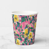 Gobelets En Papier Chinoiserie rose peint Floral (Droite)